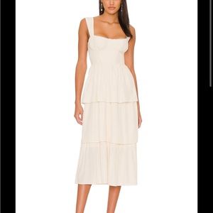 NWT WeWoreWhat Corset Midi Dress in Ivory